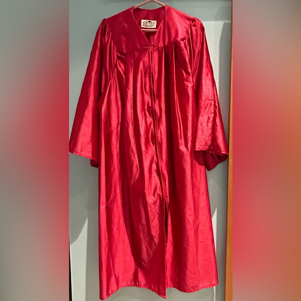 Red graduation gown